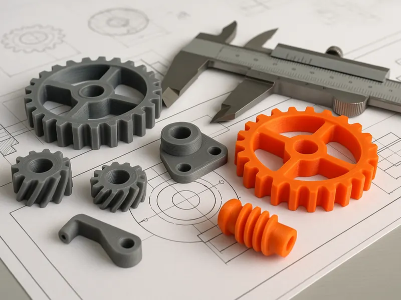 Engranajes y piezas técnicas de precisión en PETG