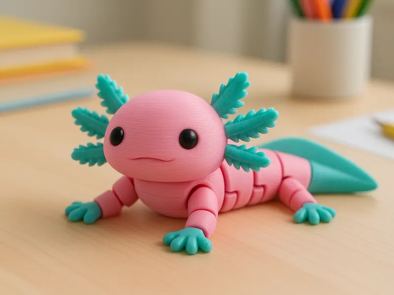 Axolotl articulado antiestrés impreso en 3D