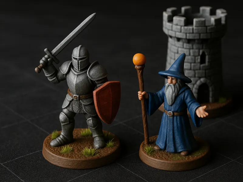 Miniaturas de juego de mesa pintadas a mano