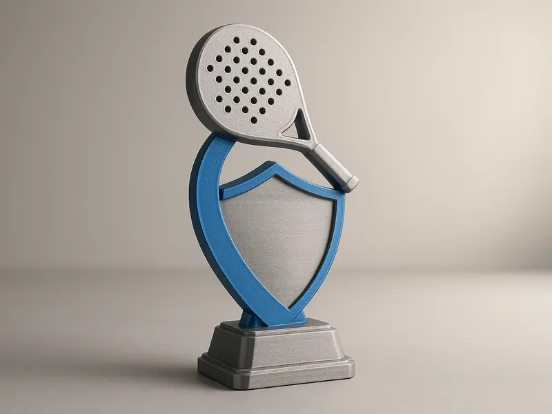 Trofeos para torneo de pádel con logo del club
